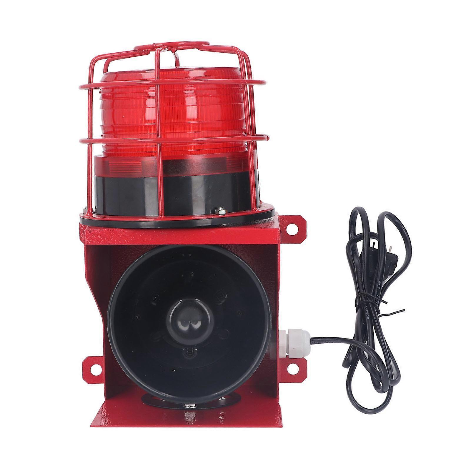 115dB Industrial Sound Light Alarm High Power Siren Horn with Audible Visual Alert for Security Wall Installation 220V CN Plug