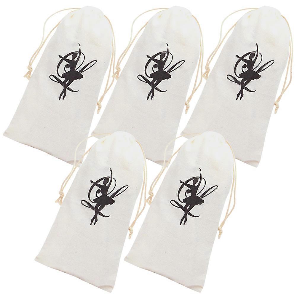 Ballet Shoe Carrying Bag for Storage Canvas Drawstring 10Pcs White Pack