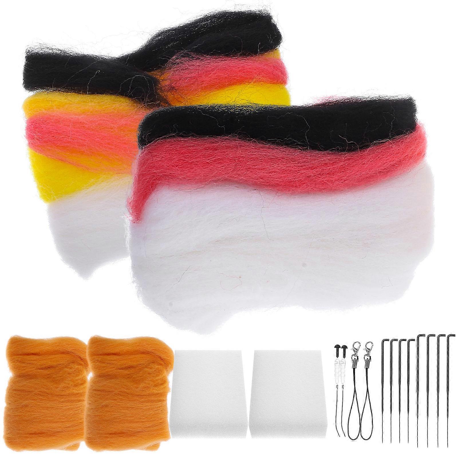 Needle Felt Kit Wool Felting Craft DIY Supplies 4Sets for Hobby Use