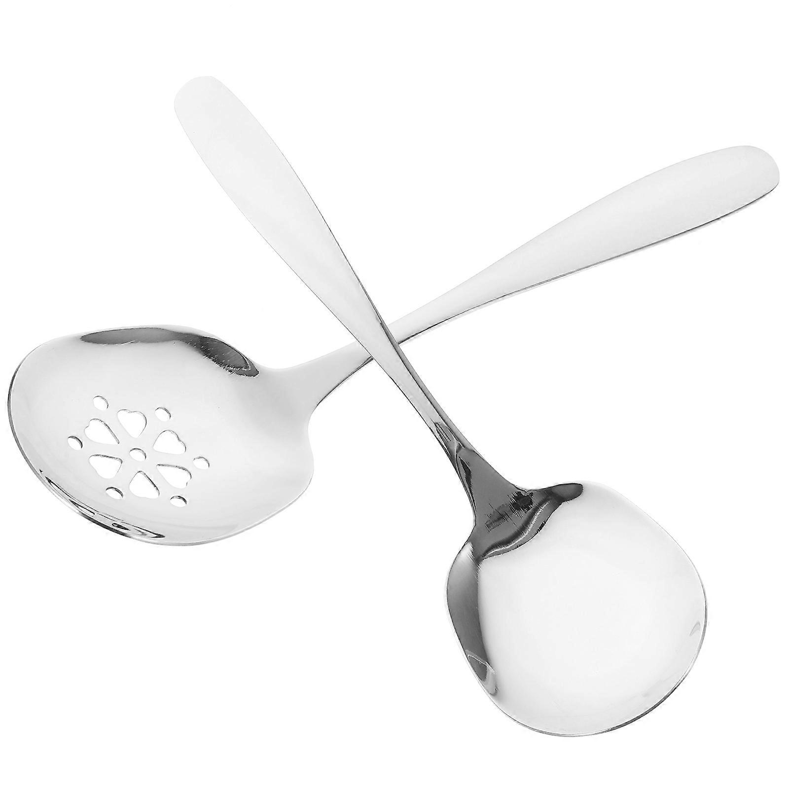 Daily Use Serving Utensils Buffet Suitable Metal 2Pcs