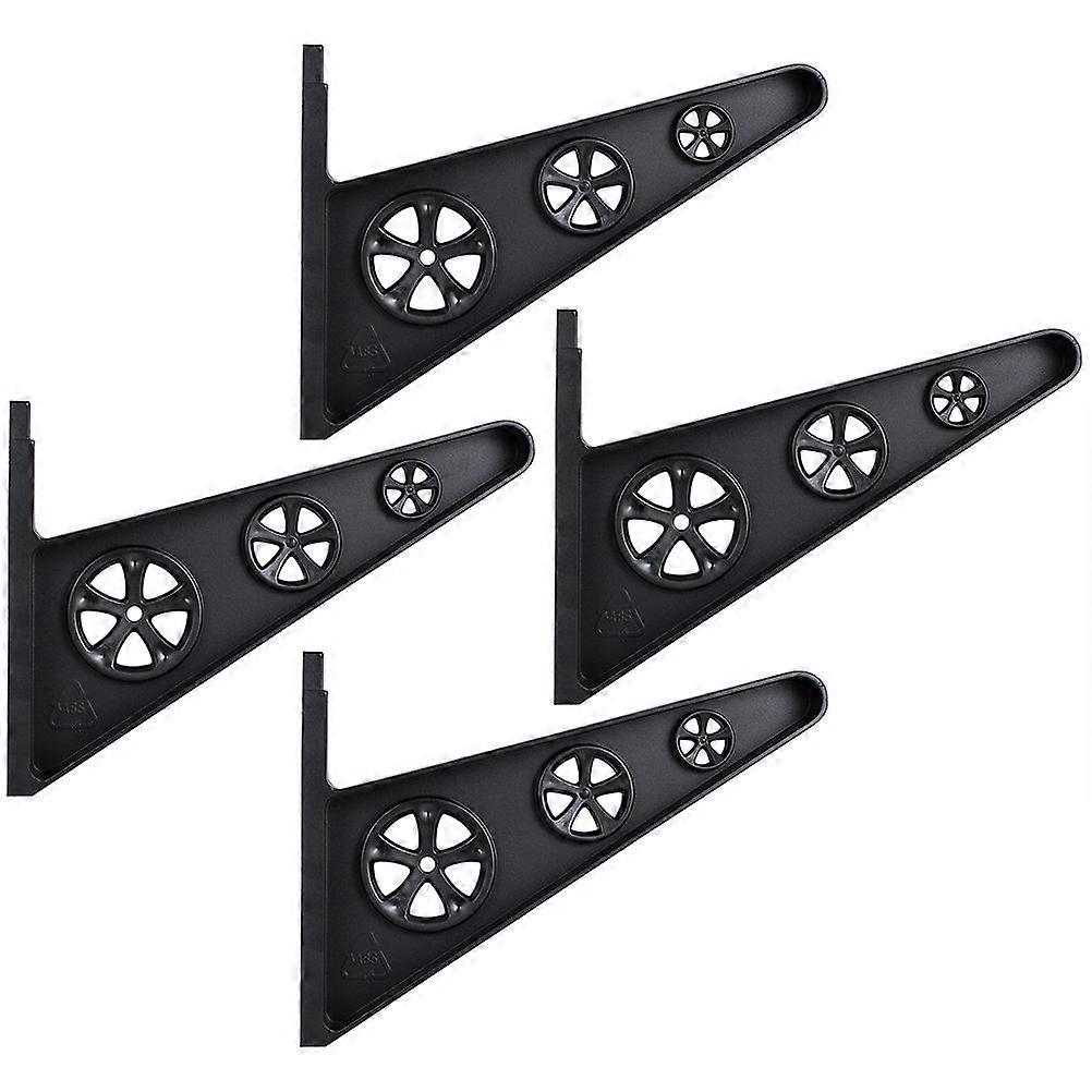 Black Wall-Mounted Display Stand For Snowboard Skateboard Umbrella With Rectangular Shape Suitable For Wall Storage 4Pcs