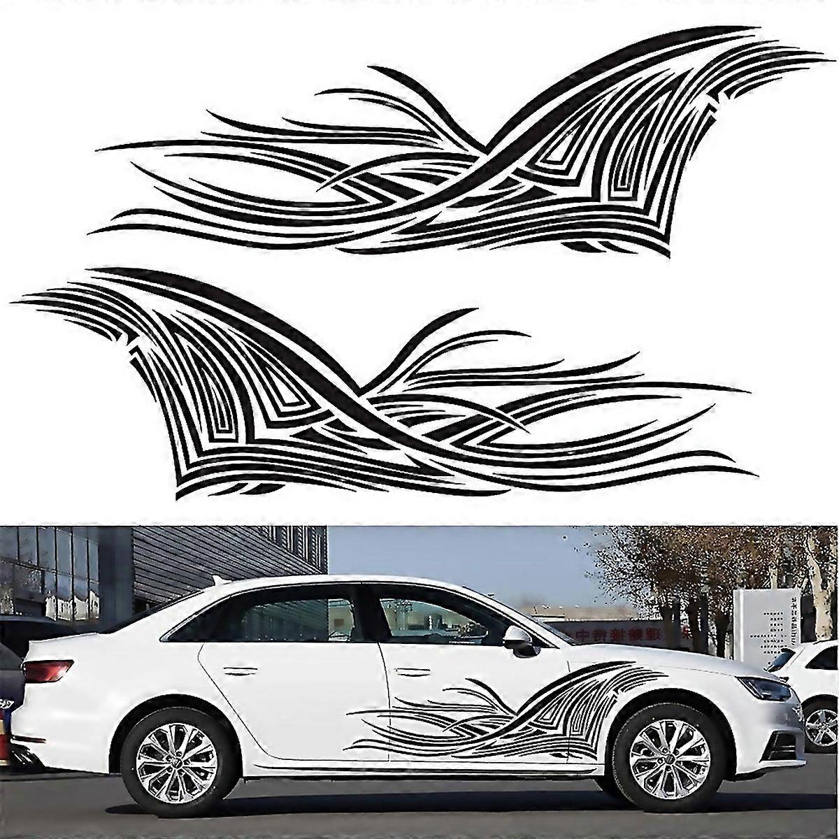 For 2 Pcsset D752 Lines Pattern Car Modified Decorative Sticker