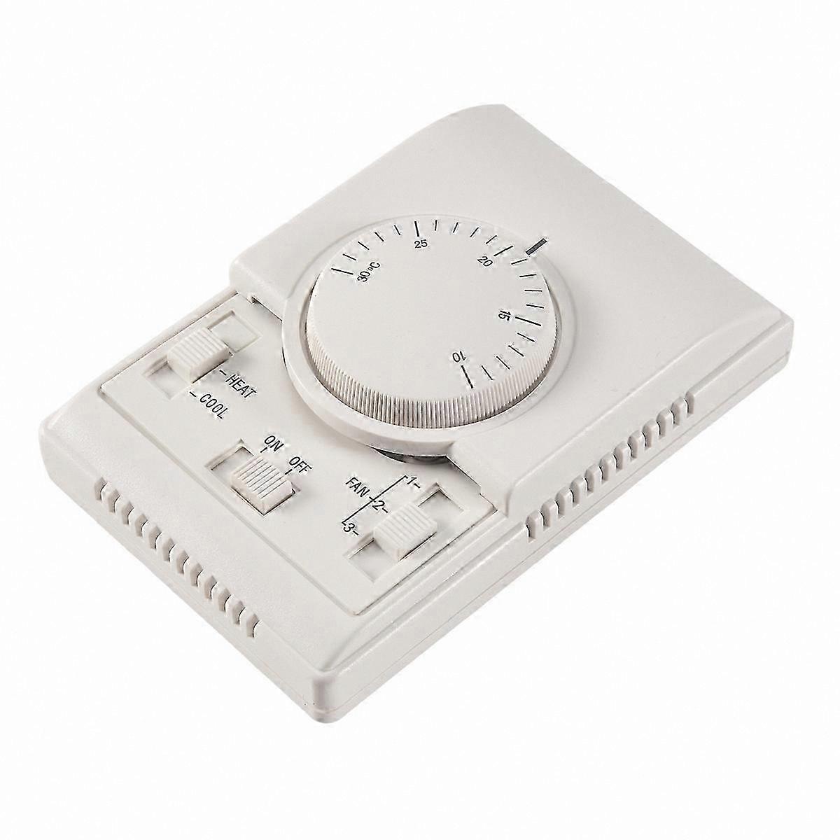 Mechanical Thermostat for Room Heating and Cooling Systems, 220VAC Temperature Controller for Air Conditioner and Fan Coil Units