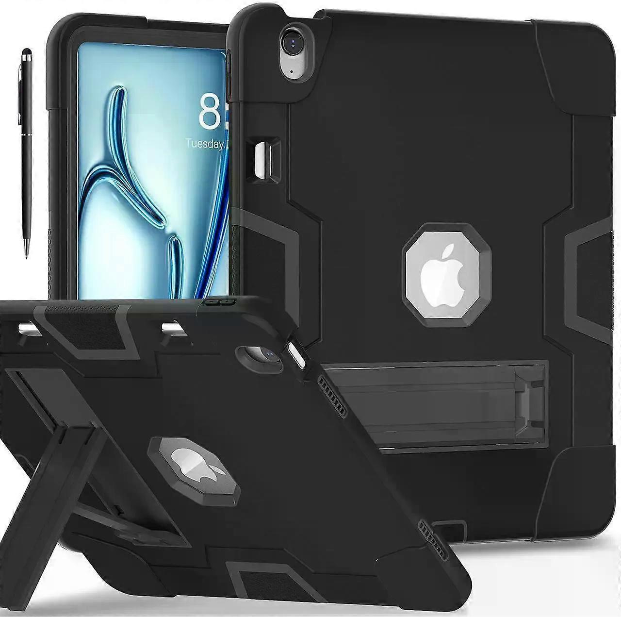 Case for iPad Air 13 Inch M3 2025 / M2 2024 with Pencil Holder Heavy Duty Rugged Protective Cover with Kickstand Stylus Pen