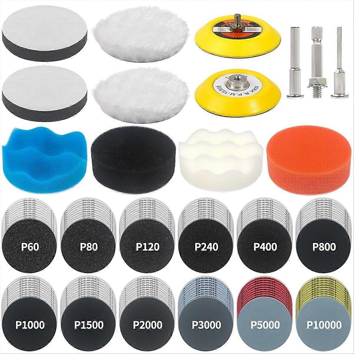 133 PCS Sanding Disc Drill Polishing Kit Sanding Attachment, 3 Inch