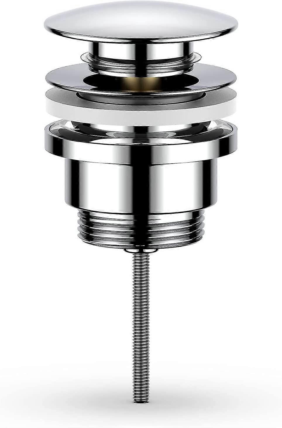 Universal Washbasin Drain, Without Overflow Pop Up Valve Drain Valve, For Washbasin/vanity Drain Set Washbasin - Chrome Without Overflow