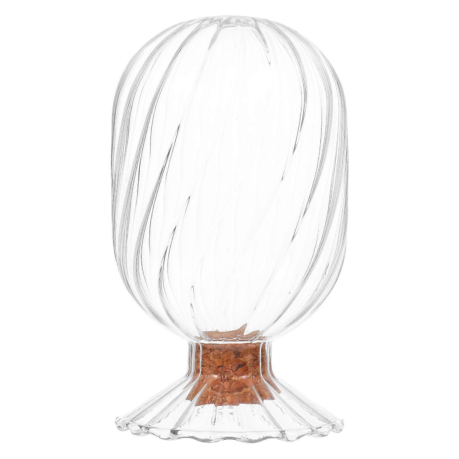 Decorative Glass Matchstick Jar for Storage 4Pcs Transparent Cloche Holder
