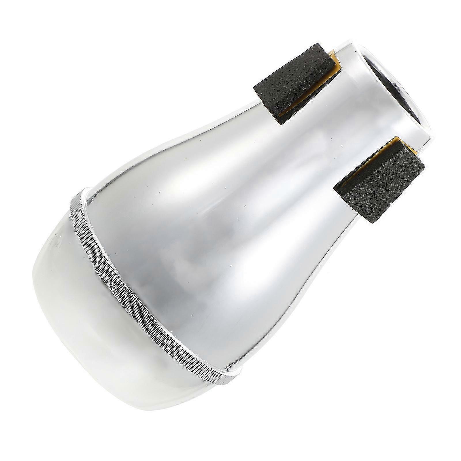 Flugelhorn كتم صوت بسيط الترومبون كتم صوت باس كتم الممارسة المساعدة للموسيقيين فضي 13.2X8X8CM 1 قطعة