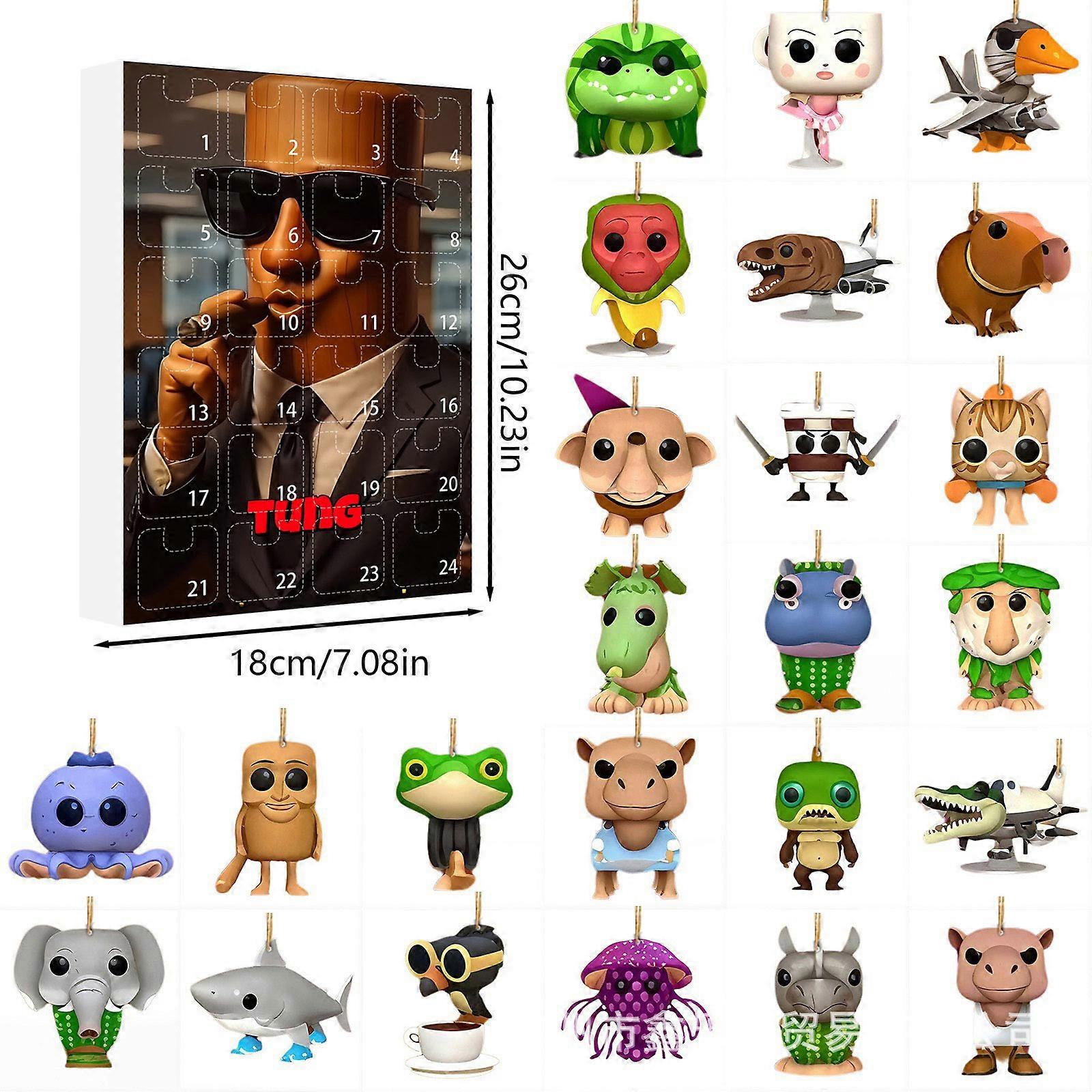 Tung Tung Tung Sahur Classic of Mountains and Seas Acryl-Anhänger in Blindbox, Weihnachtsschmuck G