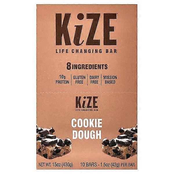 KiZE Life Changing Bar, Cookie Dough, 10 Bars, 1.5 oz (43 g) Each