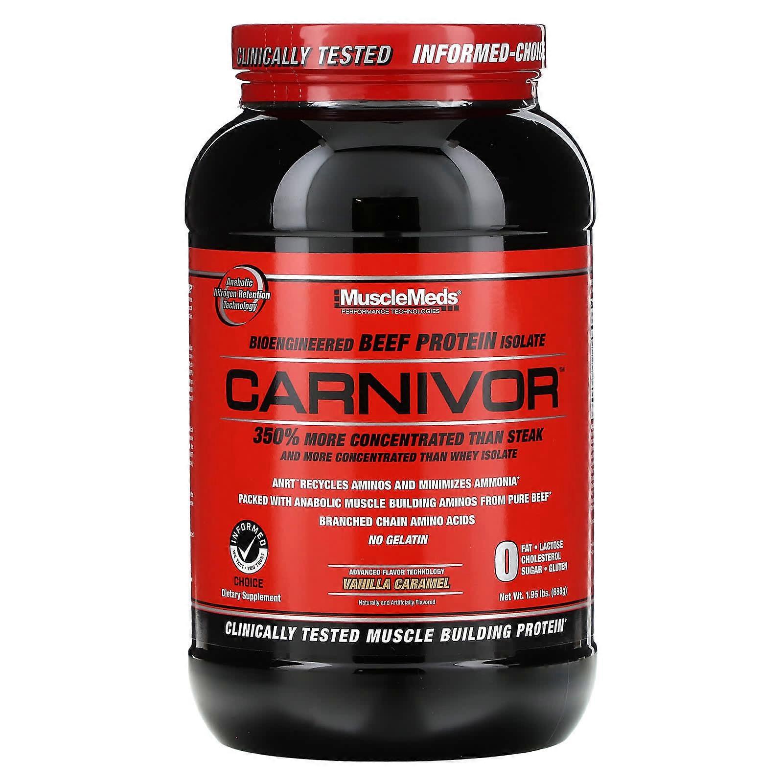 Carnivor, Bioengineered Beef Protein Isolate, Vanilla Caramel, 1.95 lbs (888 g)