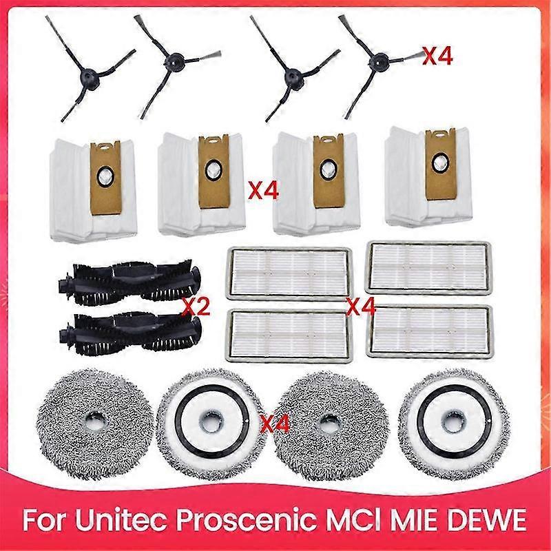 For Unitec Proscenic MCl MIE DEWE Robot Vacuum Cleaner Accessories Replacement Main Side Brush Hepa