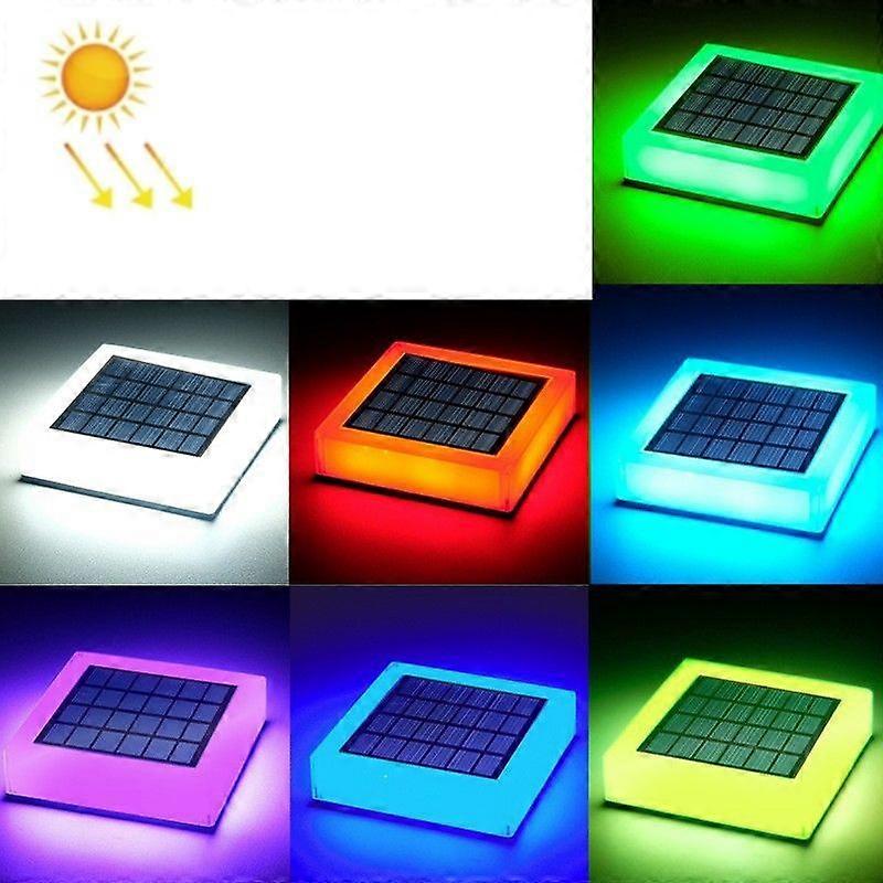 Outdoor Solar Column Head Lamp, Style: RGB Gradient + Color Fixing