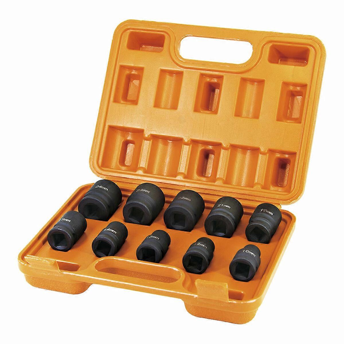 Impact Socket Set Koma Tools 10, 12, 13, 14, 17, 19, 21, 22, 23, 24 MM 10 Pieces