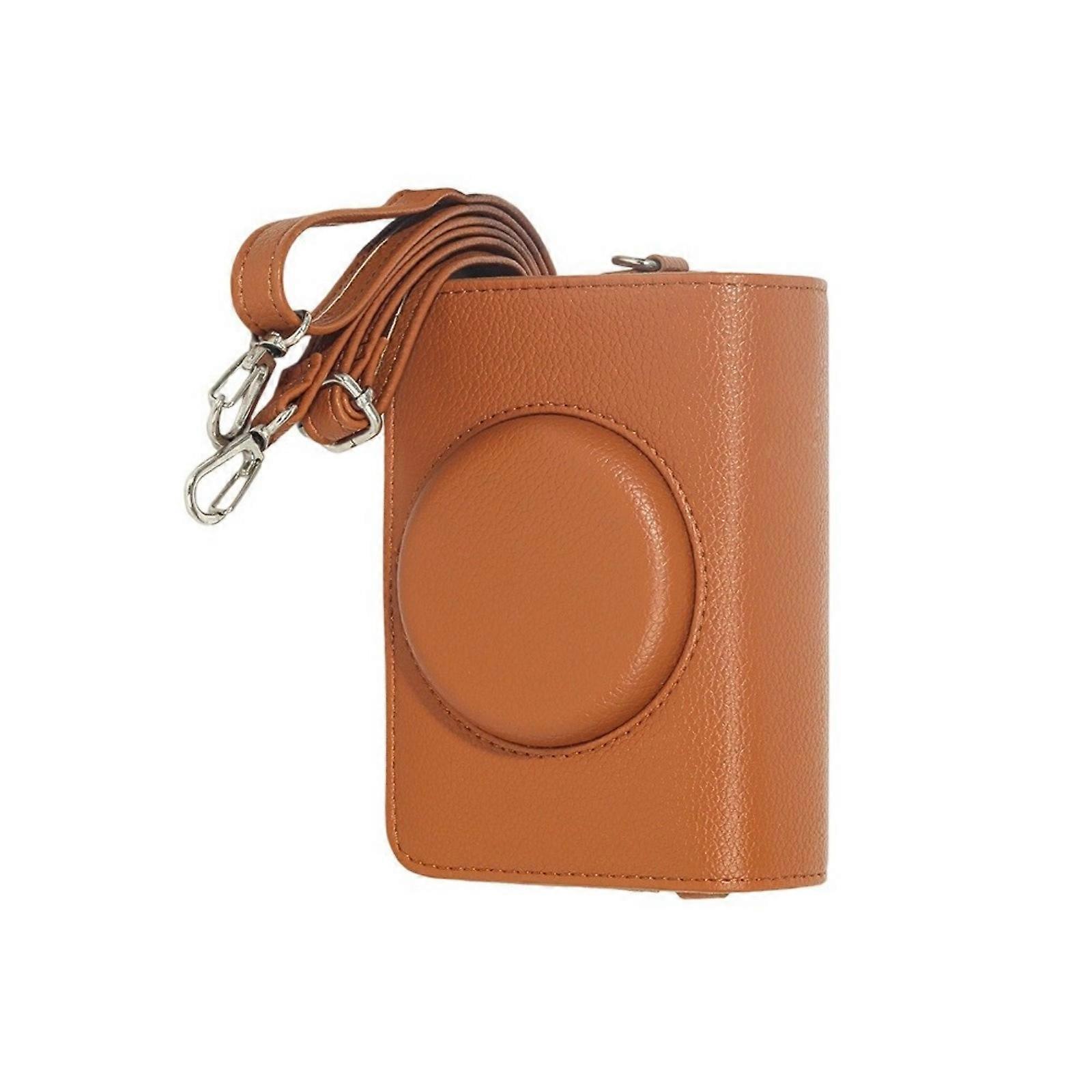 Scratchproof Camera Protective Shell Travel Friendly Design Practical Camera Housing Leather Texture for C210R Cameras  brown