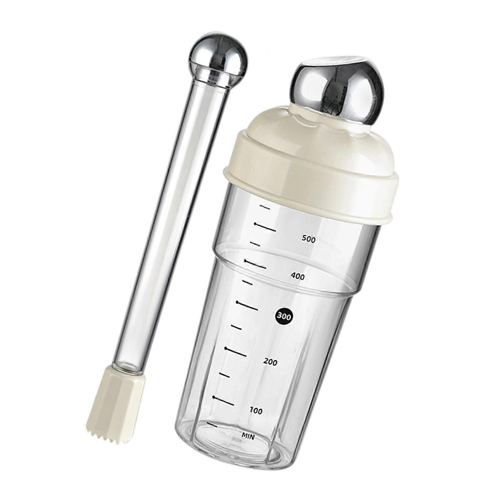 600ml Mixing Container With Visible Volumes Marking And Secure Locking For Bubble Teas And Home Brewing  Silver ball style