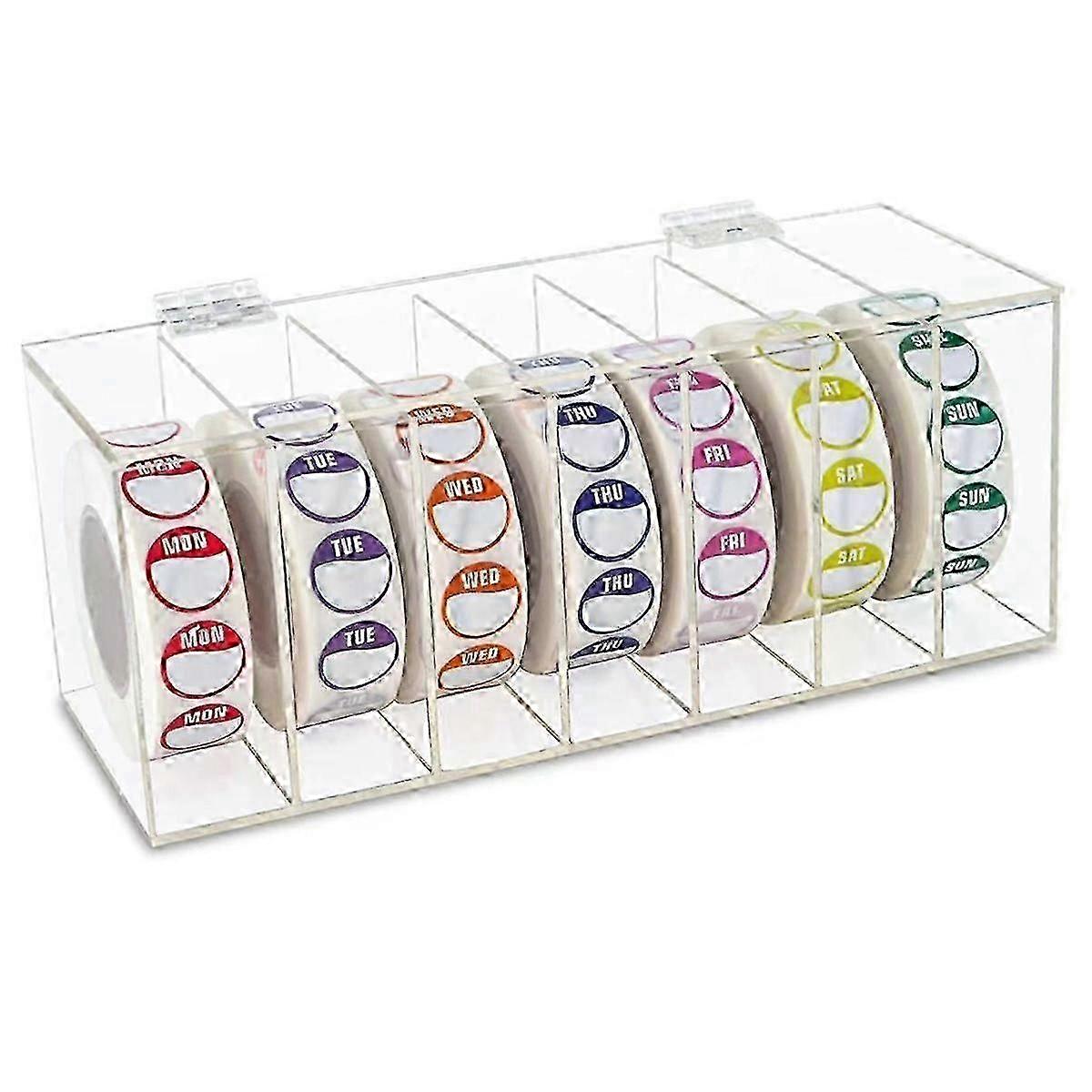 Acrylic label dispenser for days of the week with wall mount