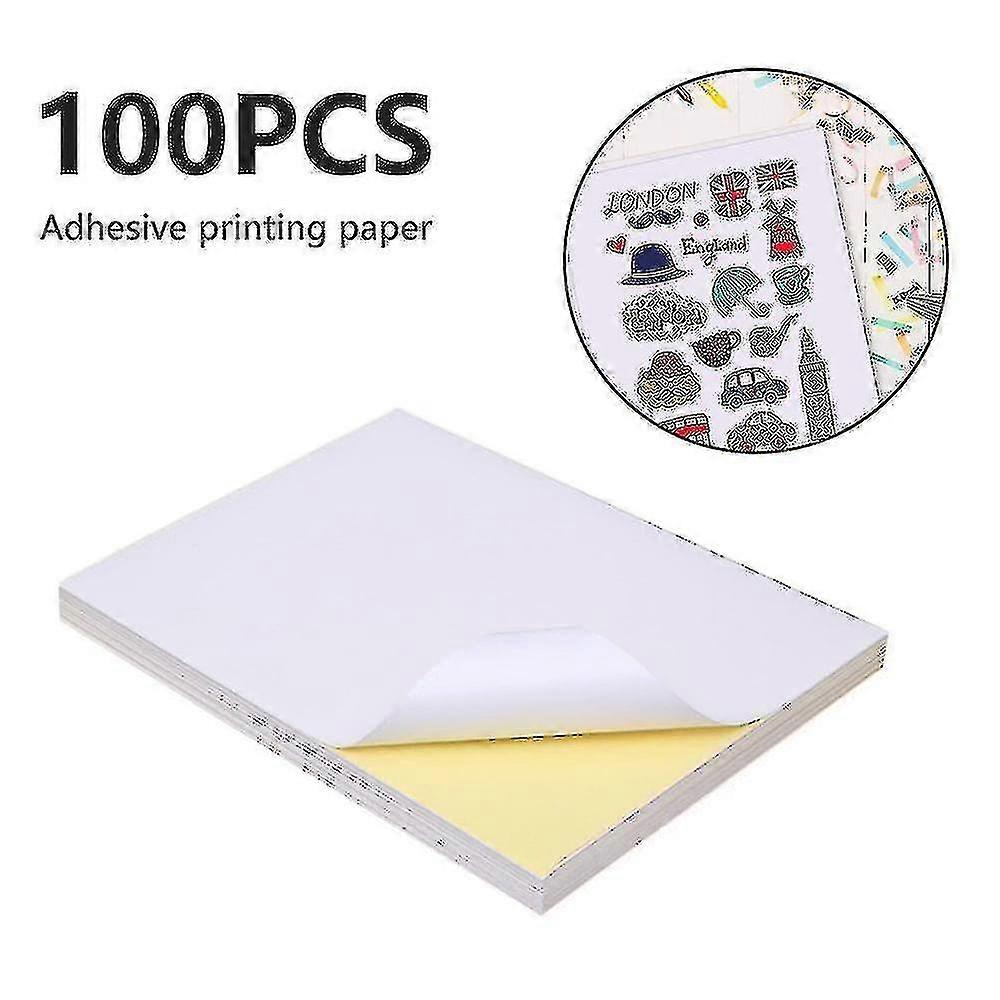 Papier autocollant imprimable imperméable 100pcs, vinyle brillant
