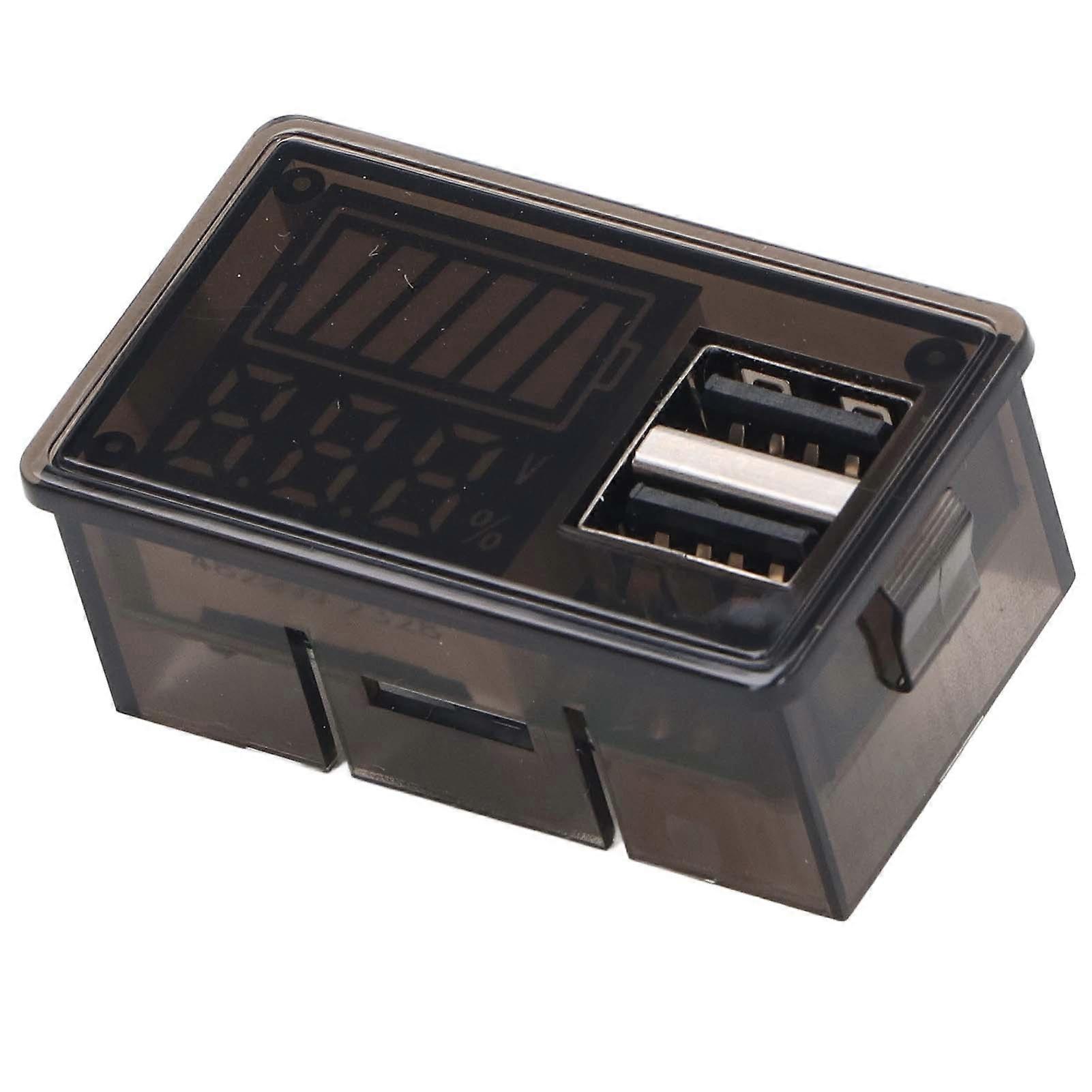 Battery Meter Digital RV Monitor Power Off Memory Voltage Display 8‑30V with 2 USB Ports for Marine Car Motorcycle Boat Red Backlit