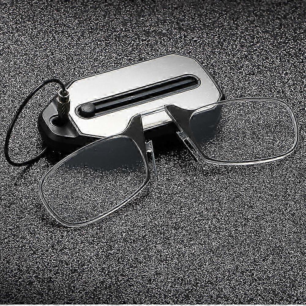 Reading Glasses All-in-one Keychain Clip Nose Reading Glasses, Mini Reading Glasses Legless Portable Reading Glasses for Elderly