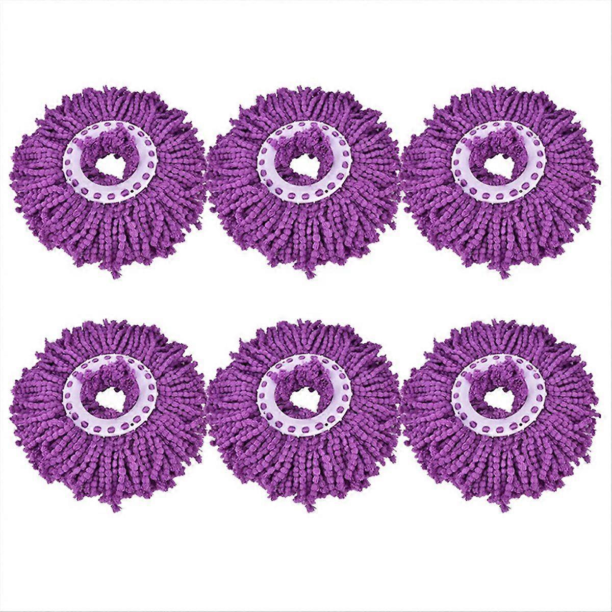 6Pcs Spins Mops Head Replacement Microfiber Head Refills 360 Spins Mop Softs Machine Washable for
