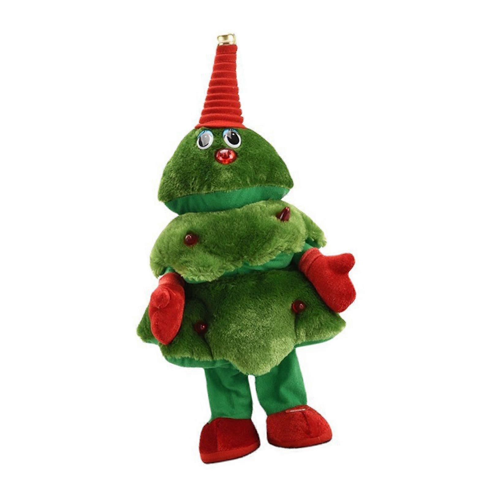 Animated Christmas Tree Plush Decorations Intelligent Touch Control Singing Dancing Feature PP Cotton Toy Multicolor
