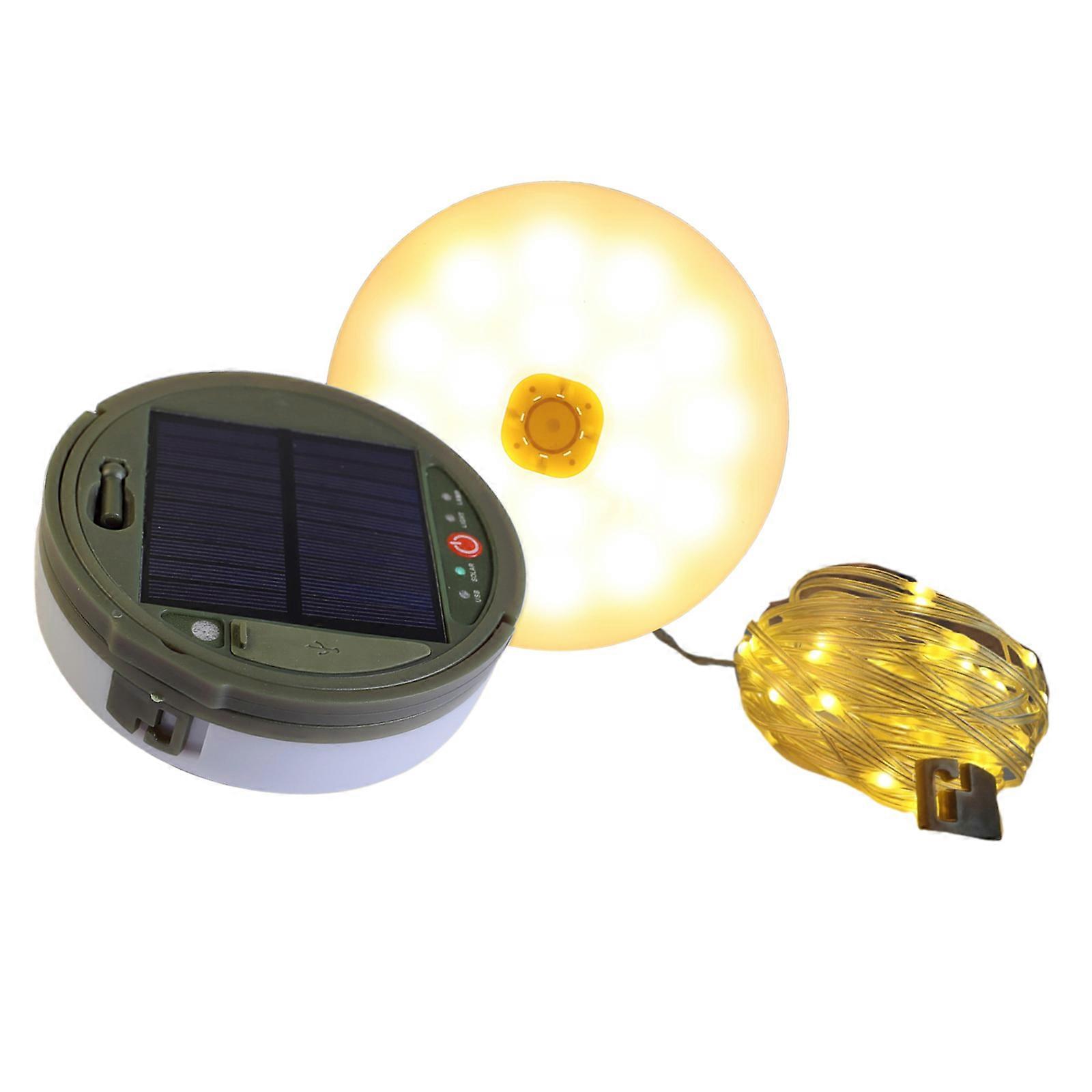 Multifuntional Solar Camping Lamp 12m Mood Lighting String Light Plastic Texture for Campgrounds and Outdoor Event Multicolor