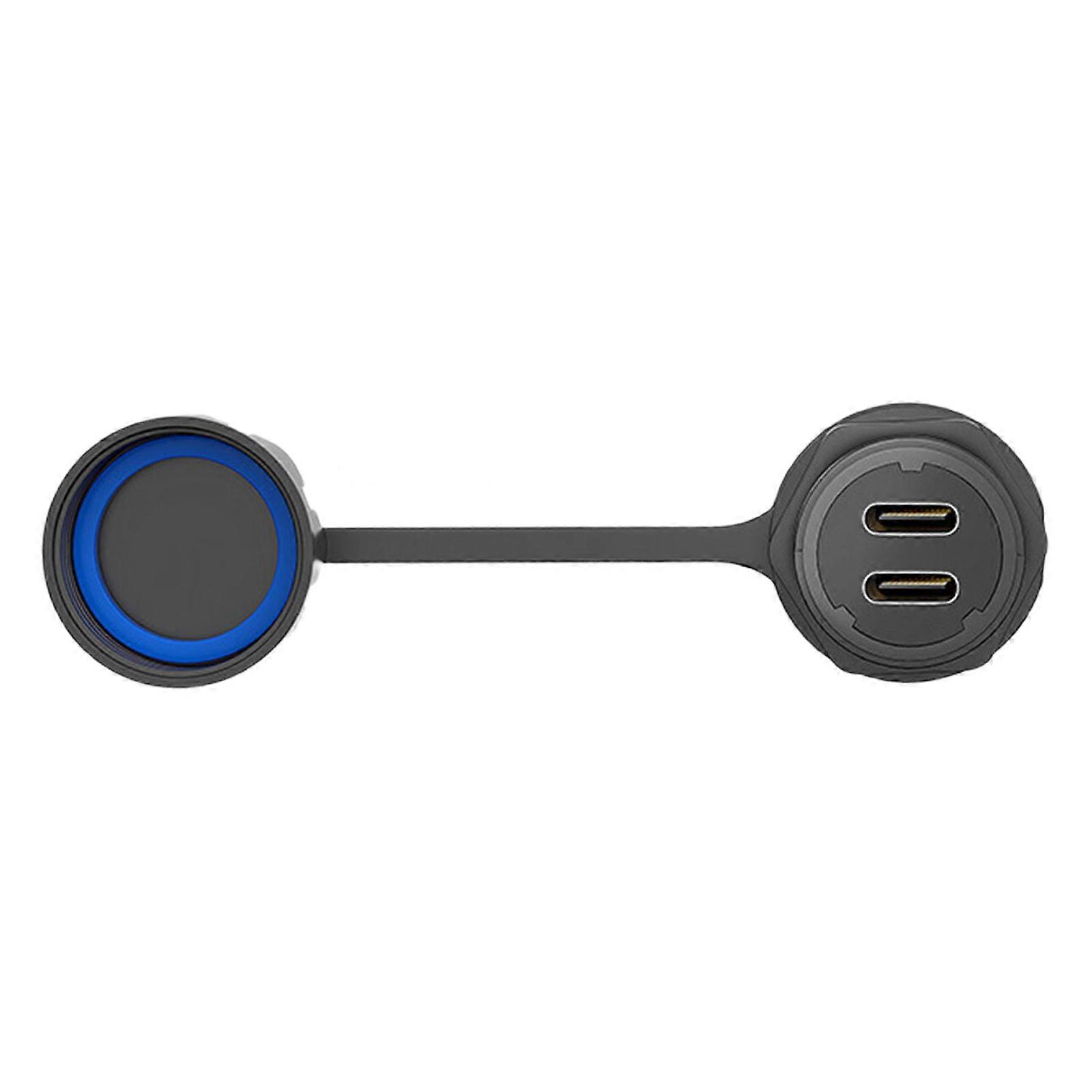 10Gbps Fast Transfer Two Port USB C Waterproof Adapter Universal Compatibility ABS Construction Multicolor