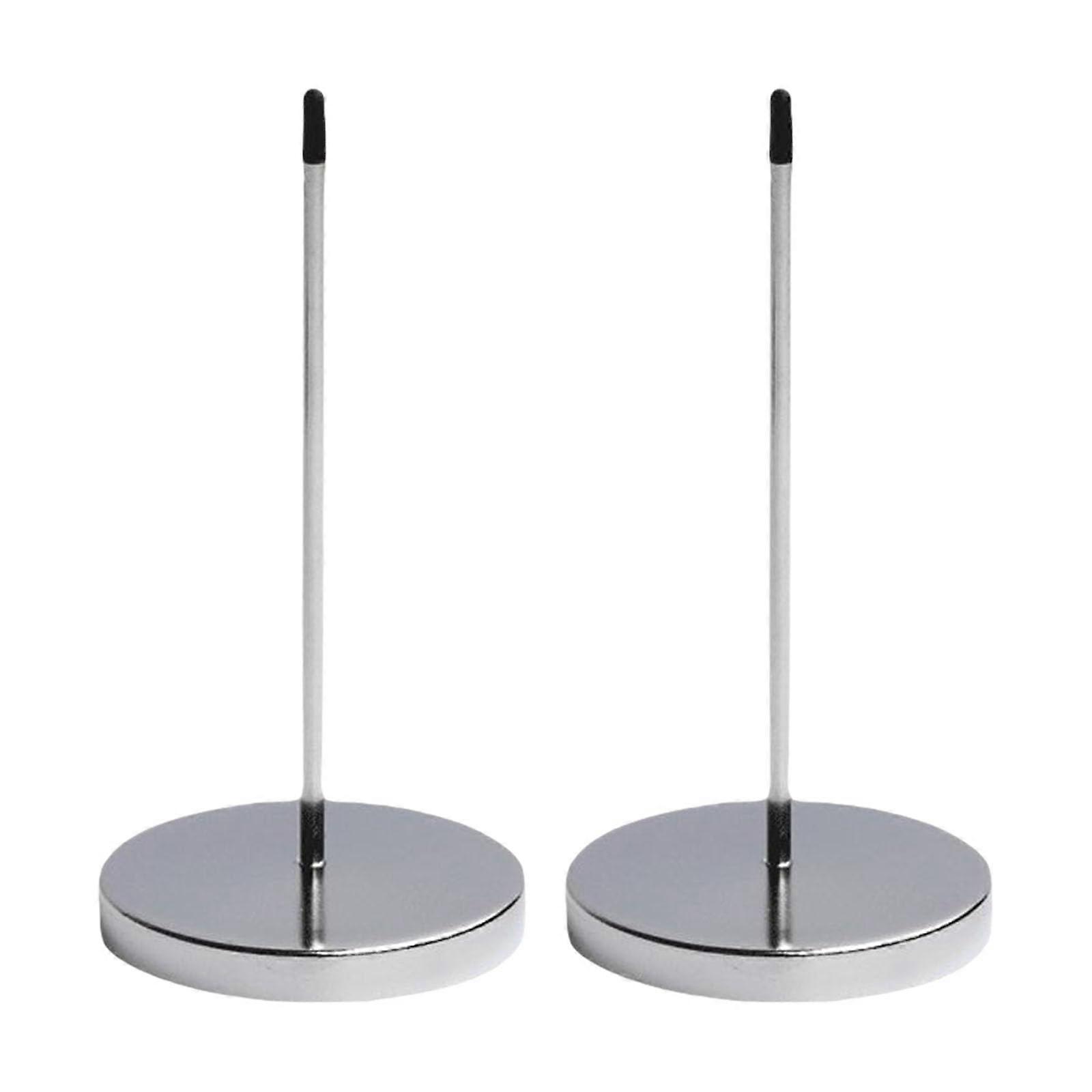 2 Pack Receipt Holders with Straight Rod Spikes for Restaurant Bills, Orders and Notes, Silver