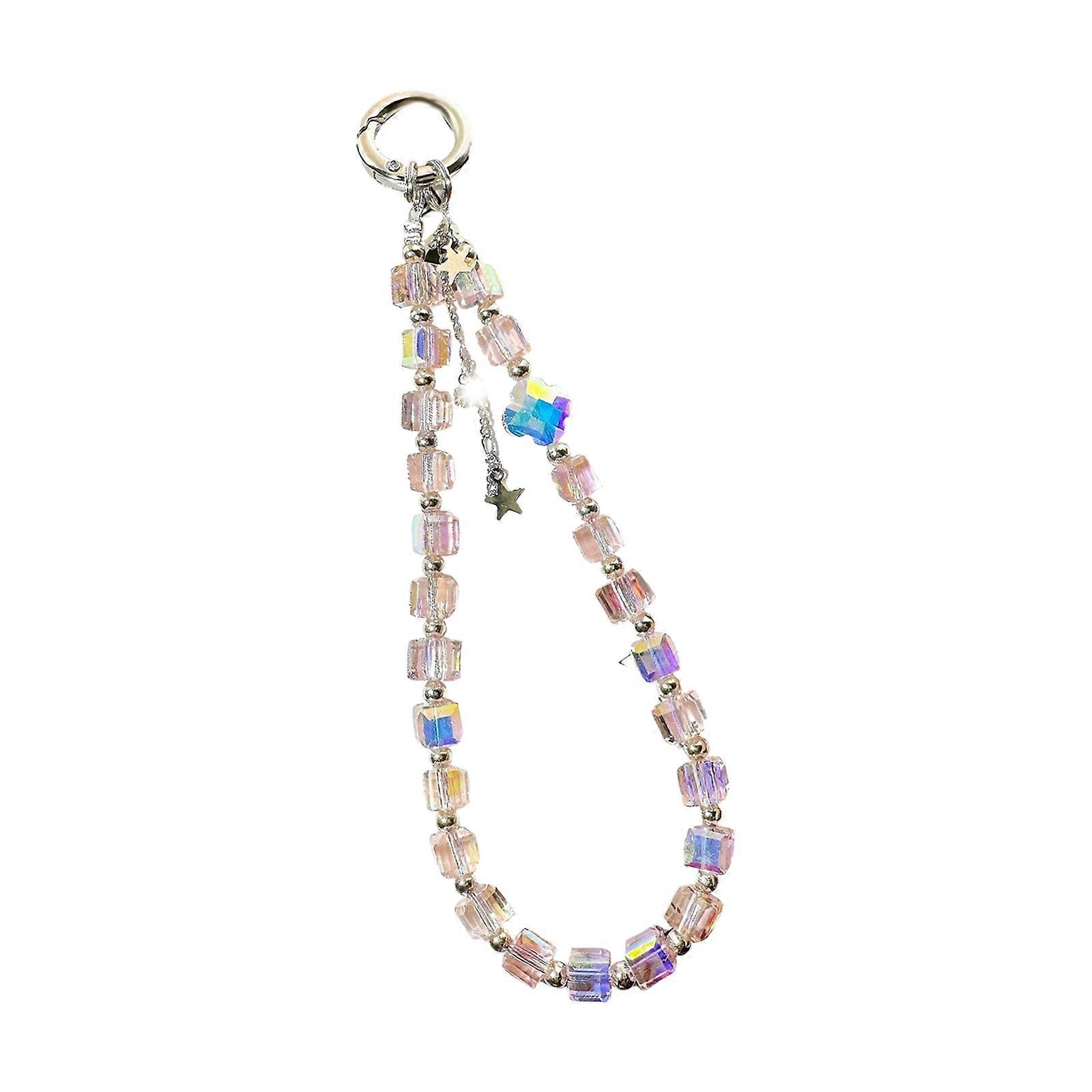 Fashion Square Acrylic Phone Charm Handcrafted Beaded Strap Multiple Functional Mobile Accessory For Various Phone Models Long-Enduring Material 