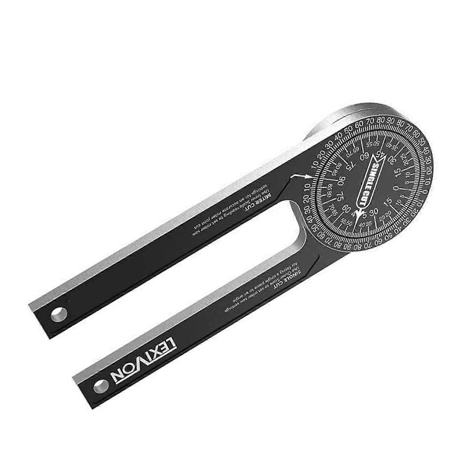 7.3Inch Aluminum Miter Protractor Rusts Proof Angle Finders With Accuracy Engraved Scale And 360Degree Rotations  black