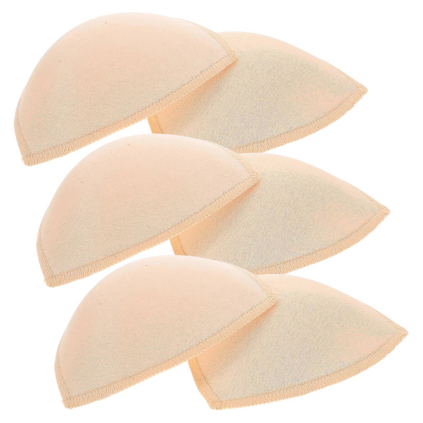 Beige Inner Chest Pad Triangle Bra Inserts for Clothes 3Pairs Sponge Material