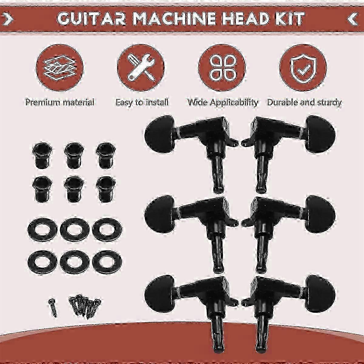 3L+ Electric Guitar Tuning Machines with 6 Locking Tuners and String Tuning Pegs