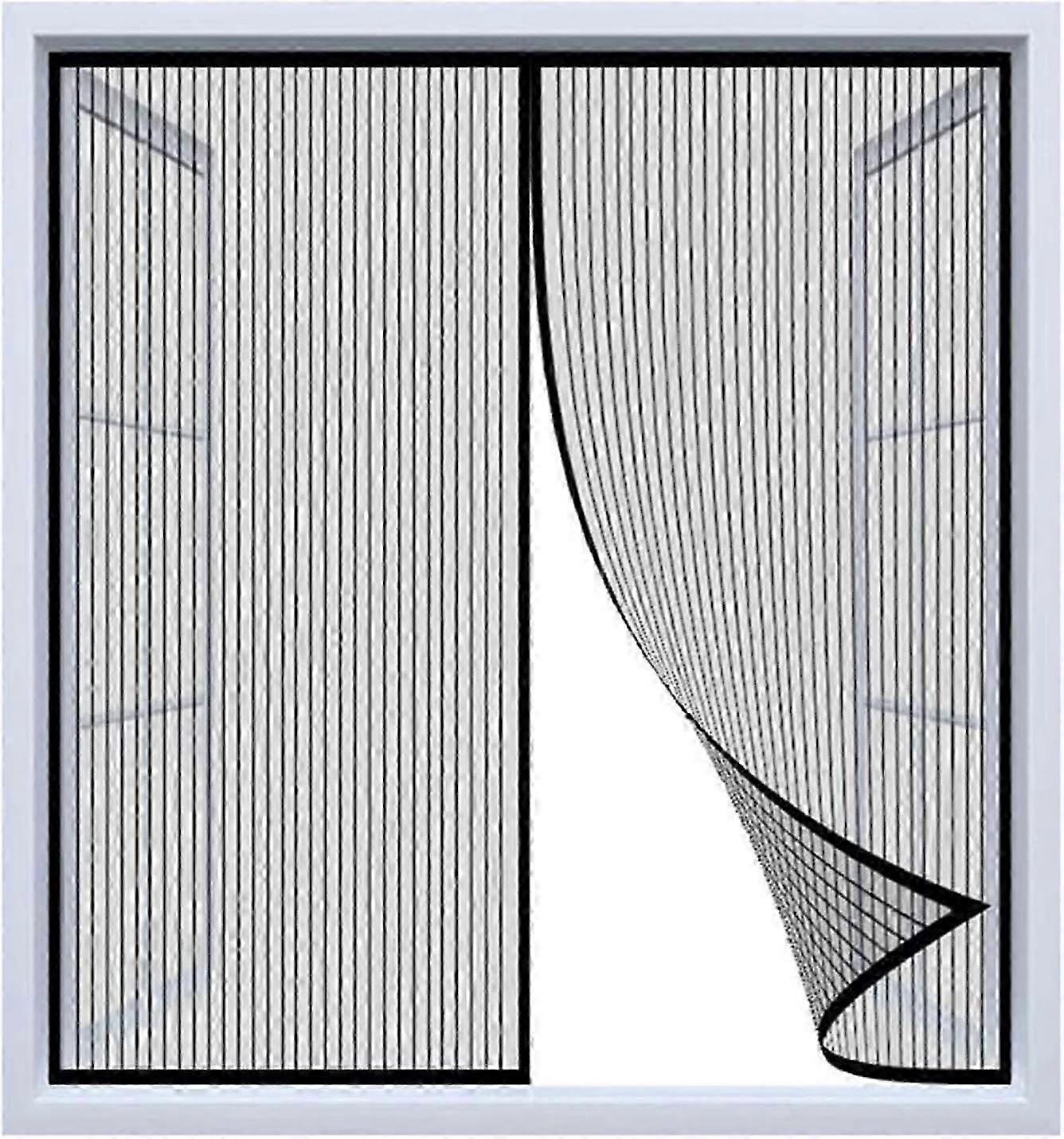 Magnetic Window Screen, Window Fly Screen for Windows, Black Window Transparent Fly Screen - (Width)150cmx(Height)150cm