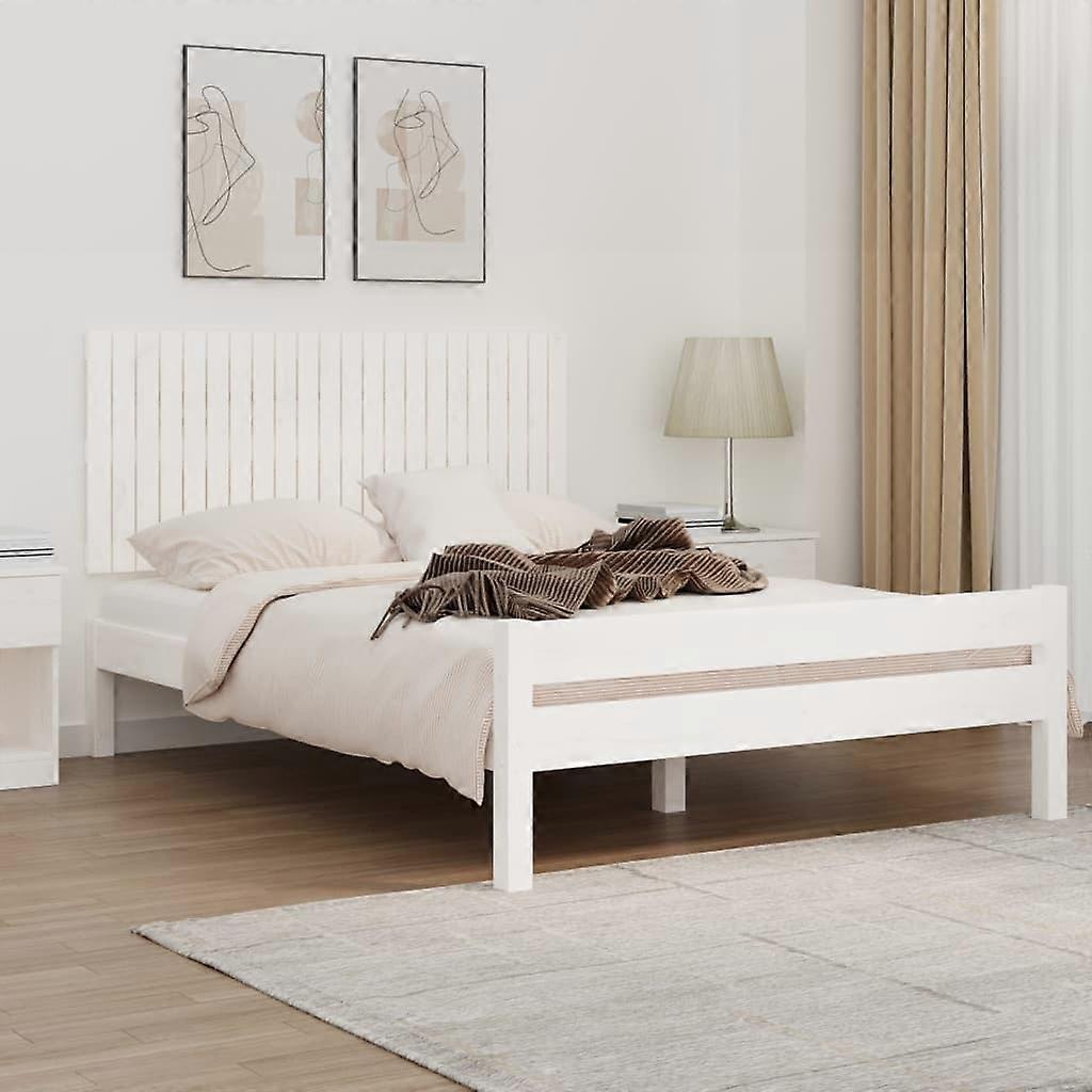 Wall Headboard White 140x3x60 cm Solid Pine Wood