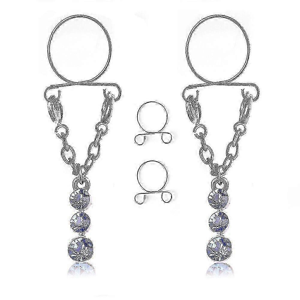 غير مثقوبة كليب على الحلمة الدائري قابل للتعديل مجوهرات الحلمة الدائري 1 زوج