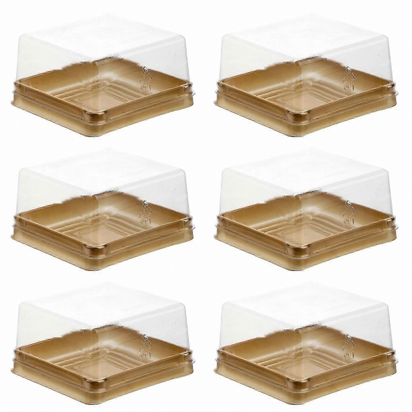 50 Count Square Plastic Mooncake Containers with Golden Design for Egg Yolk Puffs Large Size Packaging Solution