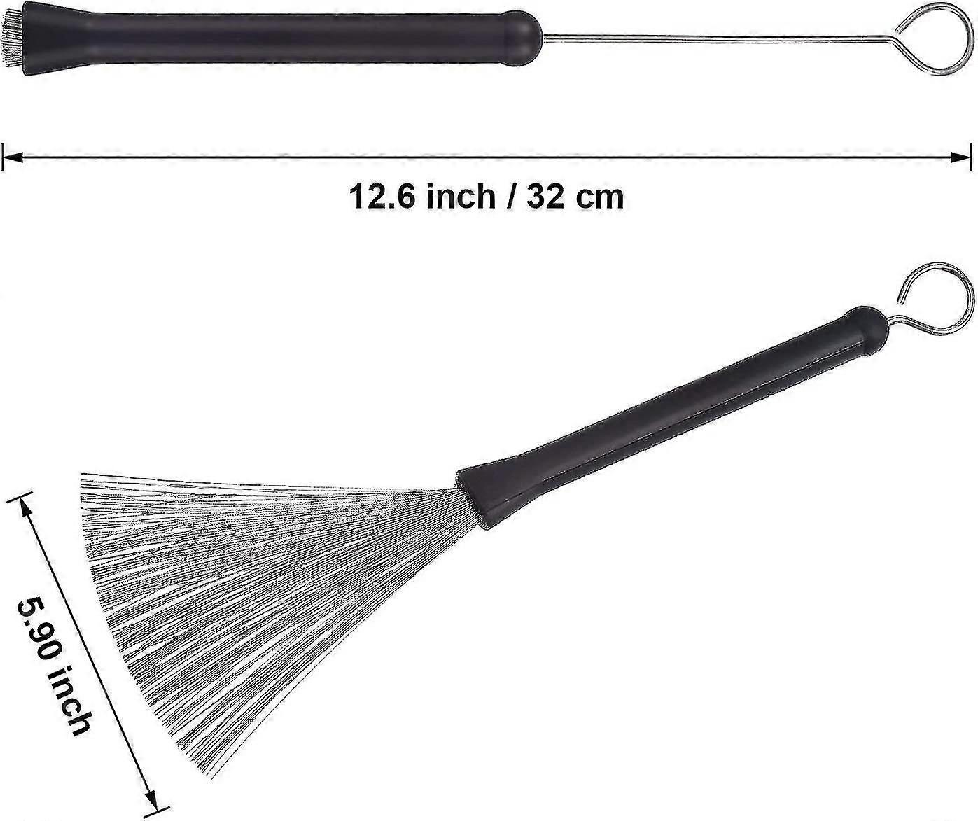 1 Pair Retractable Drum Brushes Percussion Broom With Comfortable Rubber Handles