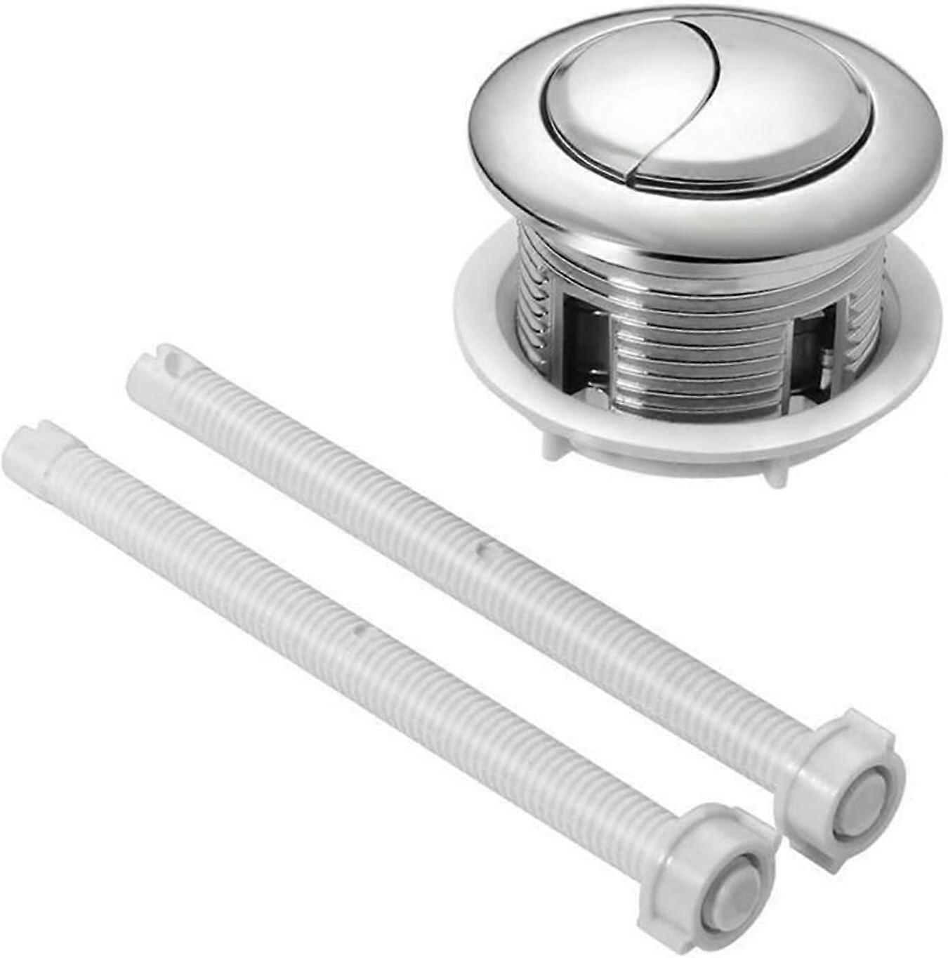 Toilet Flush Button 48mm Dual Flush Chrome Push Kit for Universal Cistern Water Tanks