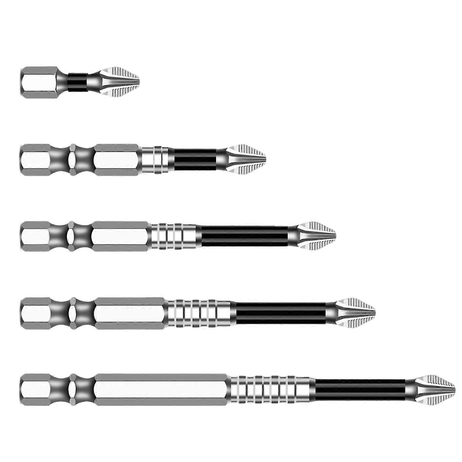 6Pieces Alloy Steel Antislip Crosses Head Screwdriver Bits Set for Efficient Work in Electronics and Furniture Assembly Multicolor
