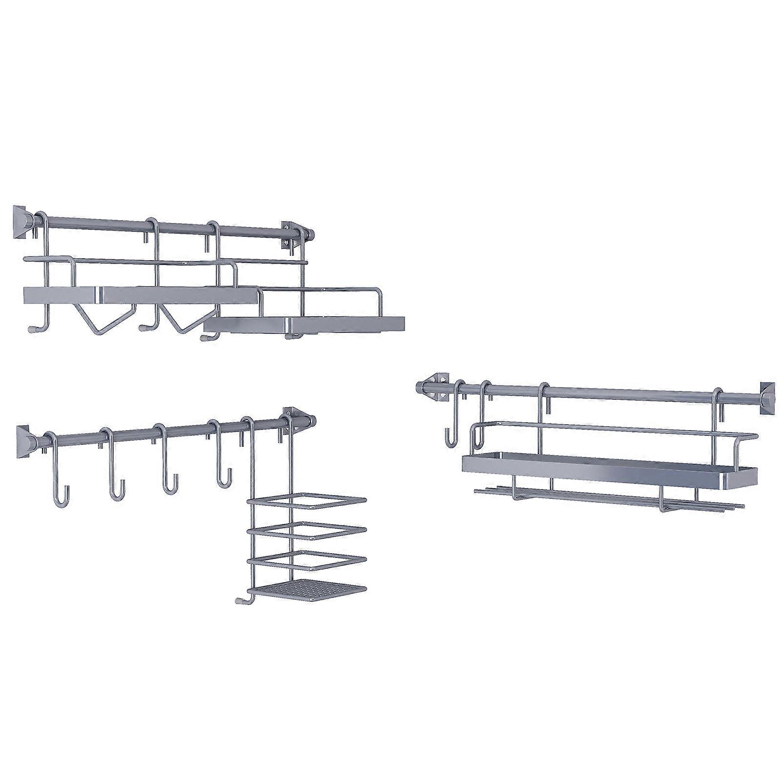 Space Saving Cooking Utensils Rack Spices Bottles Storage Shelf Space Saving Paper Towel Holder Kitchen Organizing Tool Multicolor