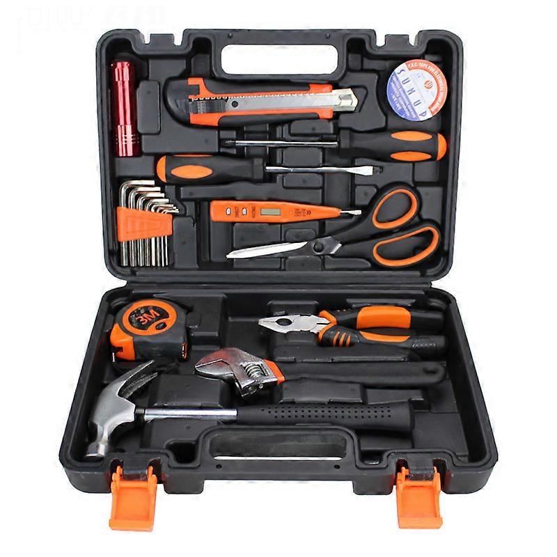 Household Tool Set 20 Piece Multi-Purpose Kit with Screwdriver Wrench Hammer in Storage Case