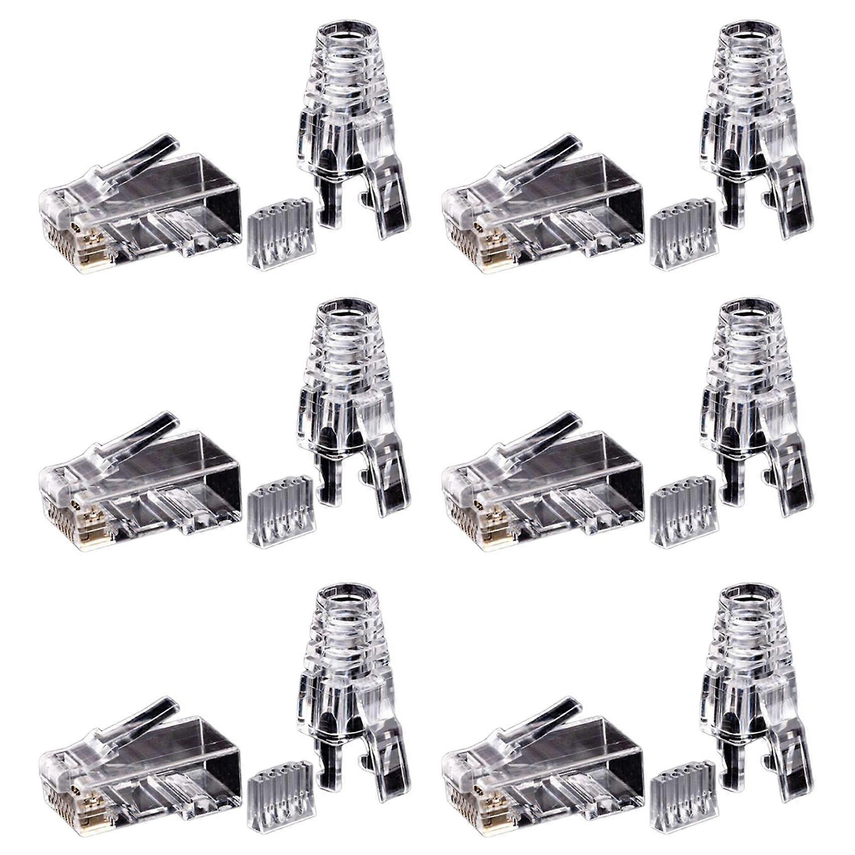 300Pcs Cat6 RJ45 Connector UTP Cable Ethernet Jack 8P8C Network CAT 6 Modular Plugs with 6.5mm RJ45 Caps