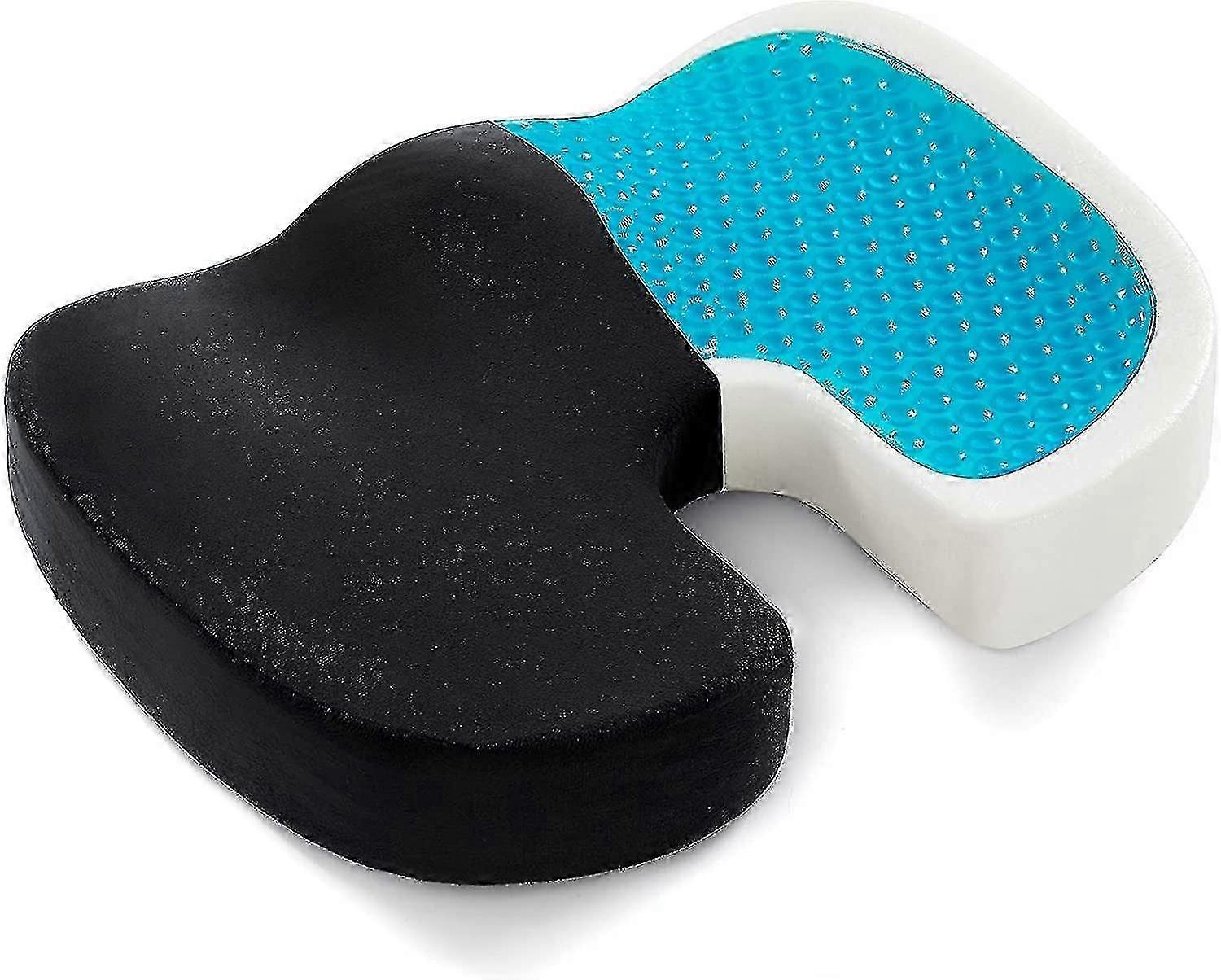 Foam Seat Cushion With Cooling Gel For The Relief Of Hemorrhoids, Back, Tailbone