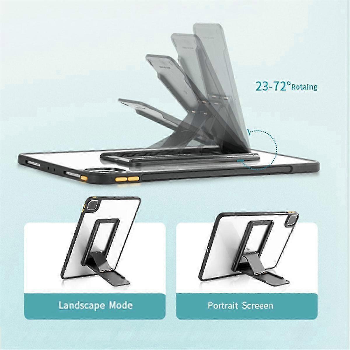 Universal Tablet Stand Foldable Storage Sticky Tablet Bracket for Desktop E-Reader Bracket Tablet Holder Dark Grey