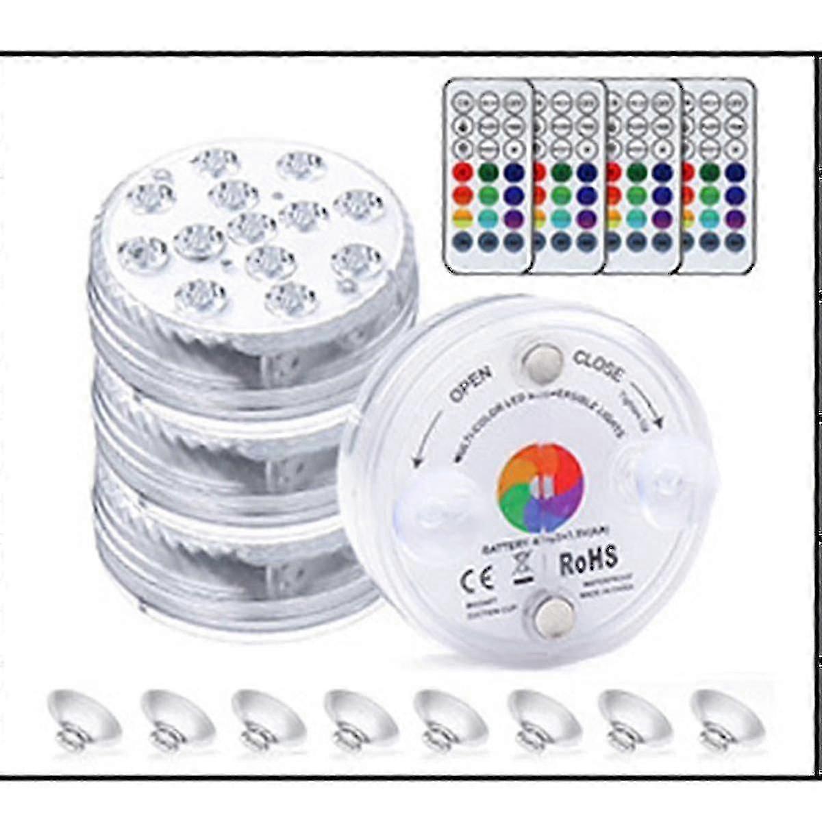 Submersible waterproof lighting 4-pack LED for pool and event decor