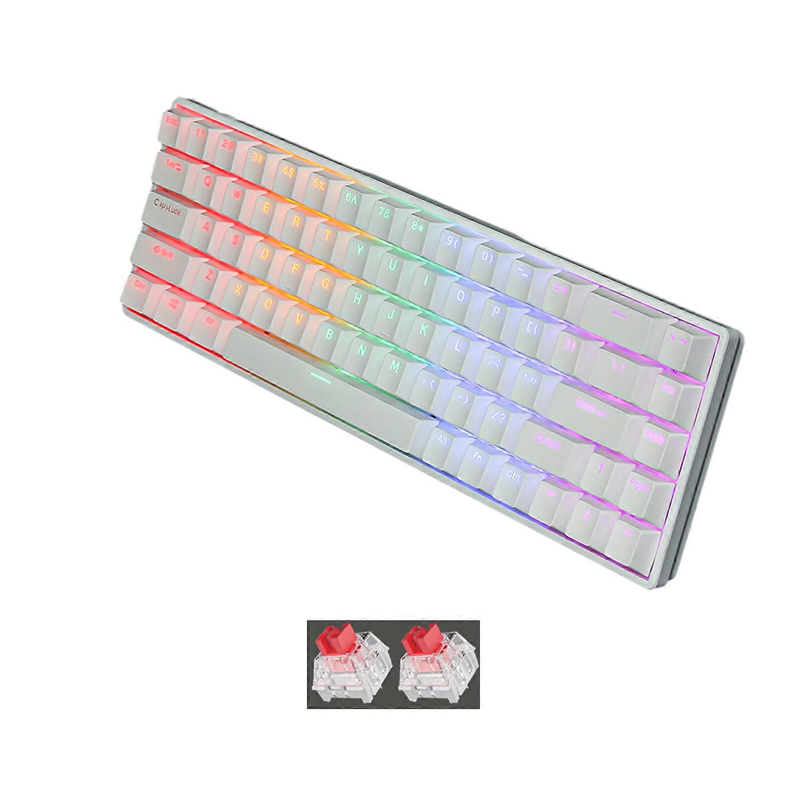68 Keys Corded Mechanical Gaming Keyboard Hot Swappable Switches Mechanical Keyboard RGB Backlit Programmable Keyboard Multicolor