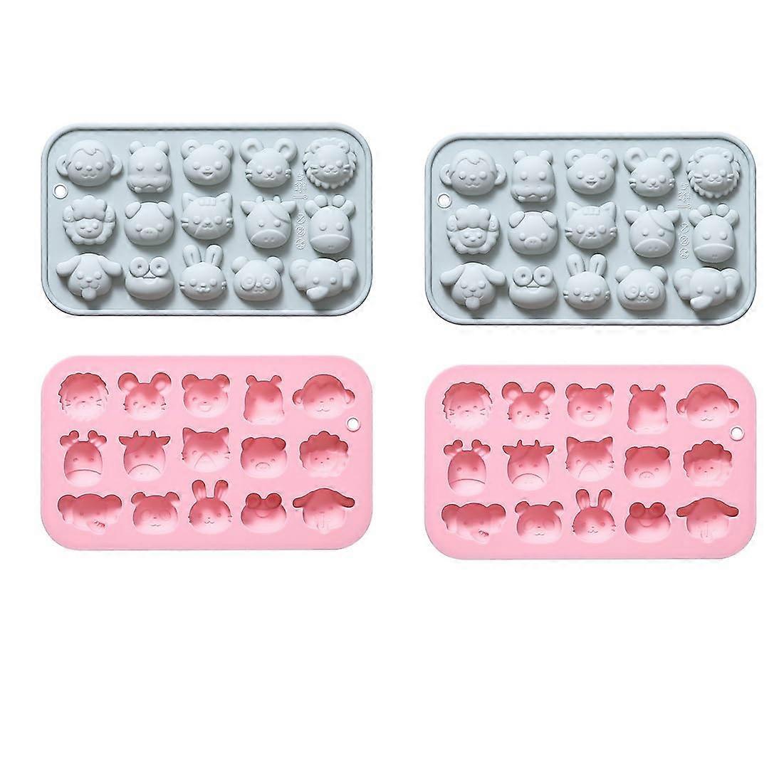 Animal Shape Silicone Baking Moulds Set of 4 for Cake Chocolate Pudding Decoration Blue
