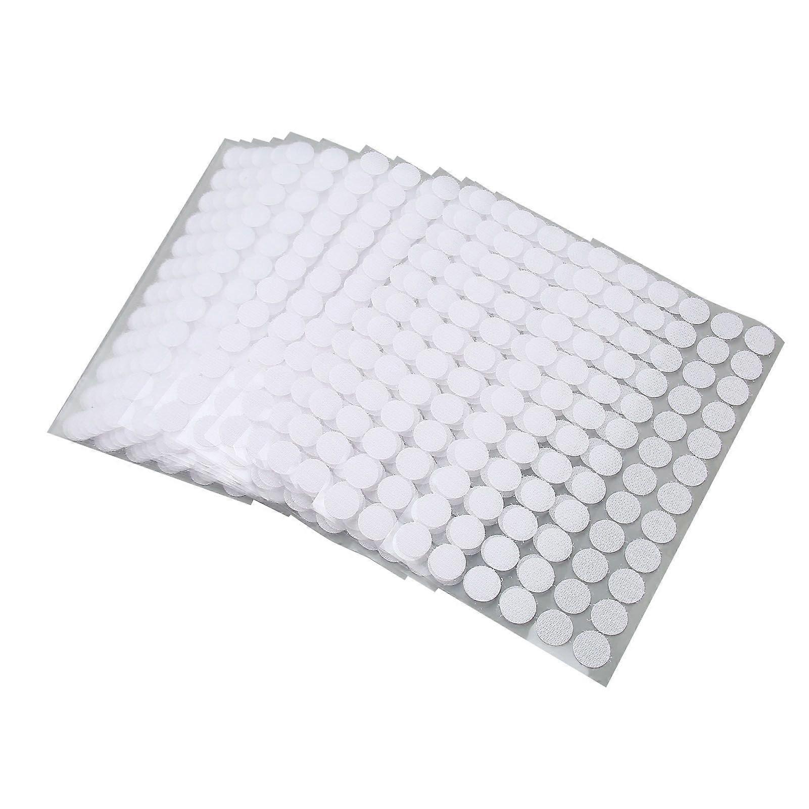 16 Sheets Hook and Loop Dots Prevent Slip Round Shape Self Adhesive Dots Tapes White