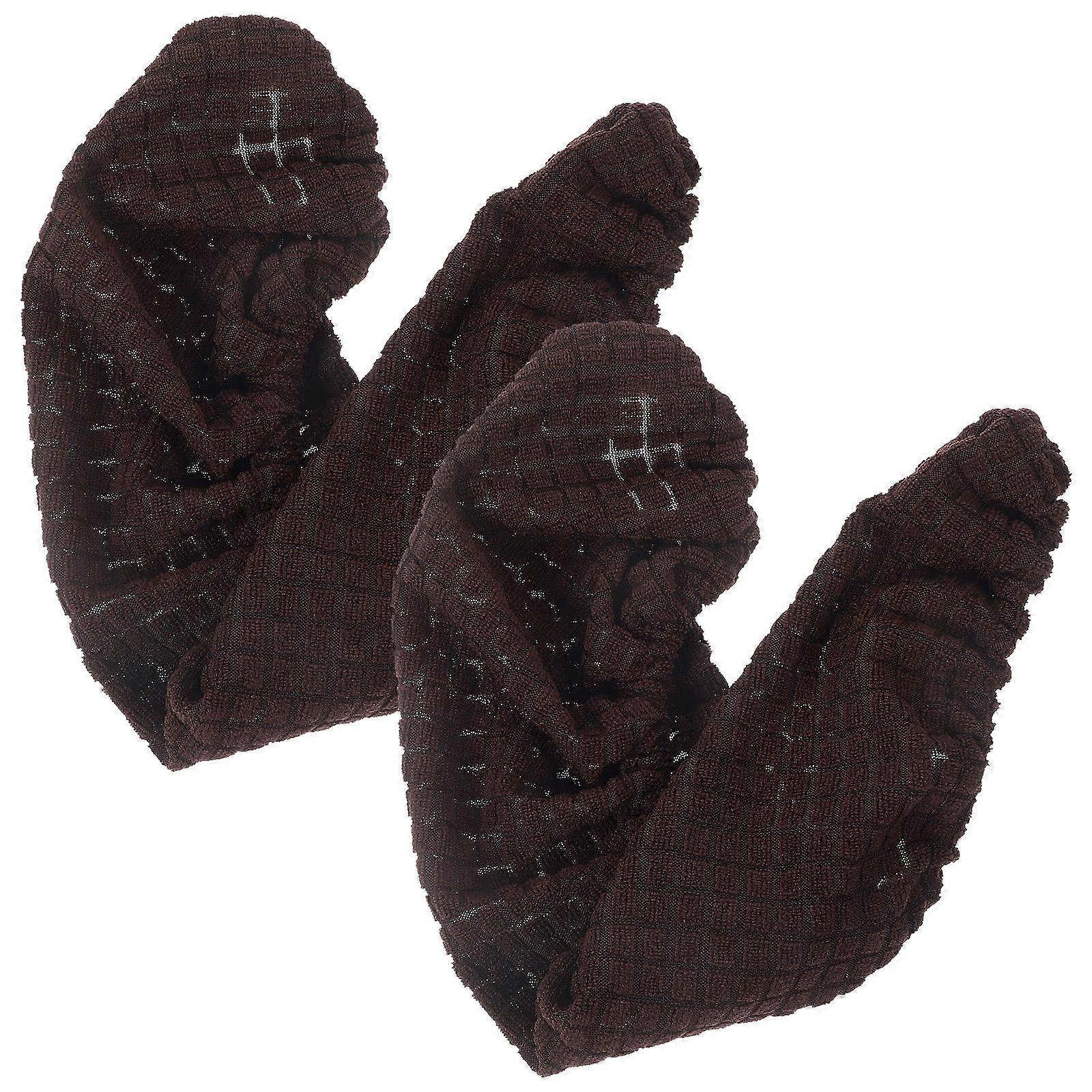 Chair Handle Covers Brown Polyester for Office Use 4Pairs Elastic Arm Covers